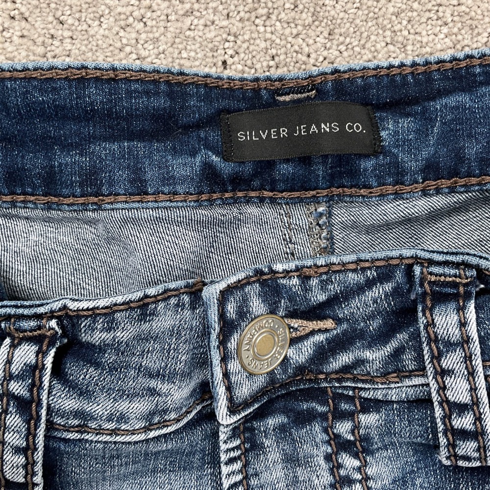 Silver Jeans Men 32W 32L Faded Blue Gordie‎ Straight Leg Western Stretch Denim - Picture 3 of 13